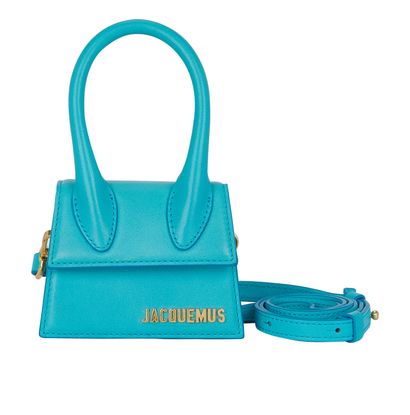 Le Chiquito Mini, &pound;275, Handbags, Blue, Leather, Front view